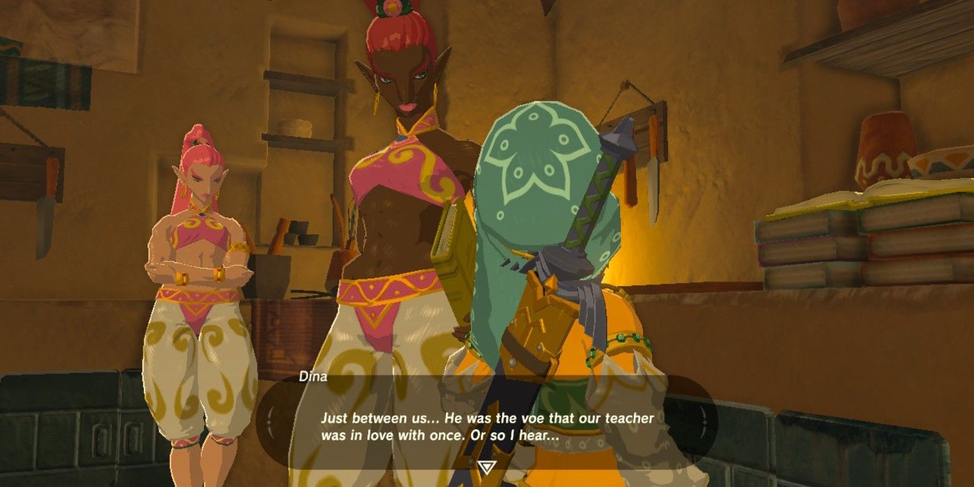 Dina explains Aurie Taamu&rsquo;s romantic past with Ashai in The Legend of Zelda: Breath of the Wild.