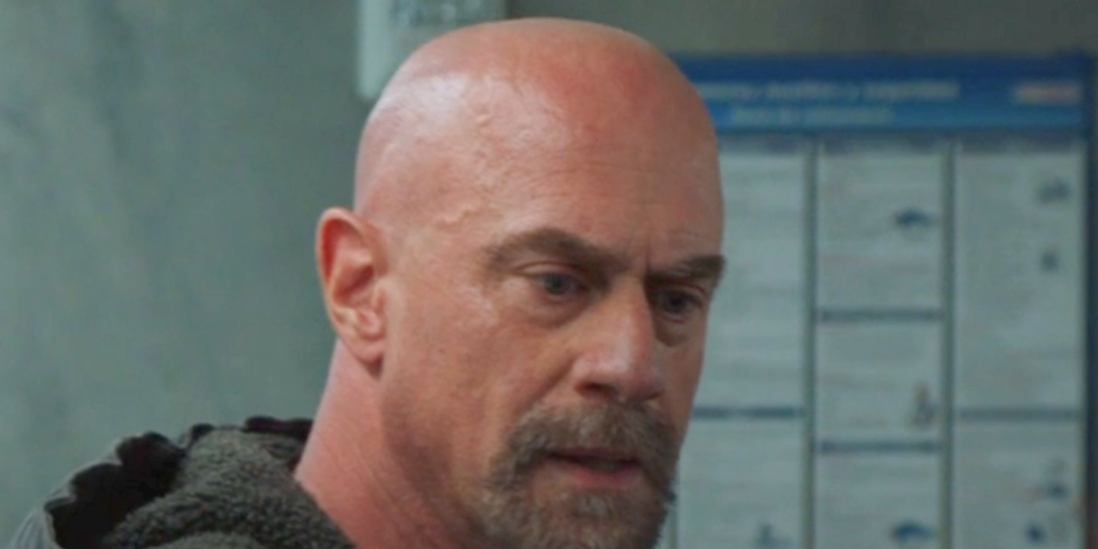 Stabler standing in the bathroom during the 2025 Law & Order crossover