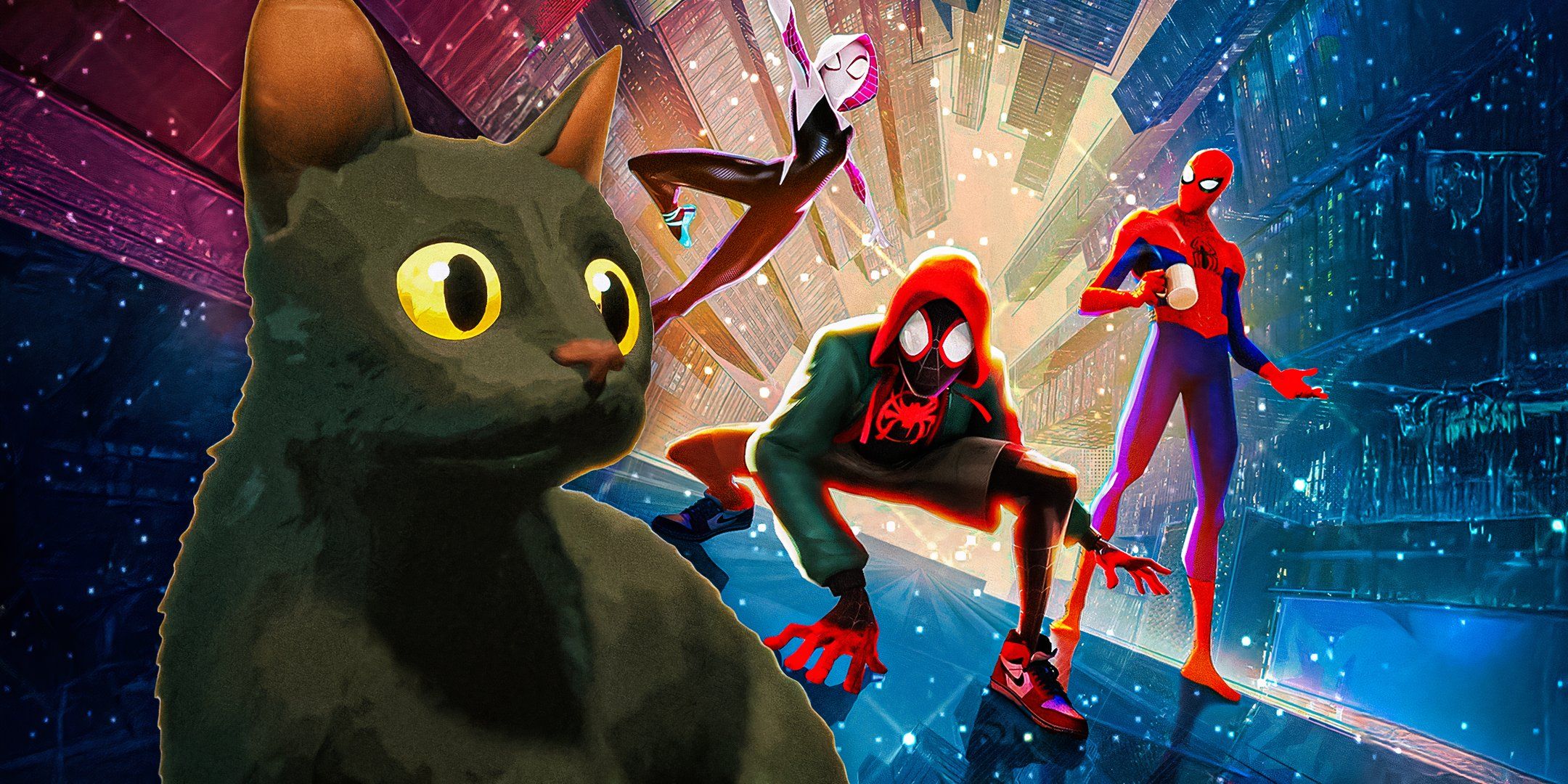Imagery from Flow and Spider-man: Into the Spider-Verse