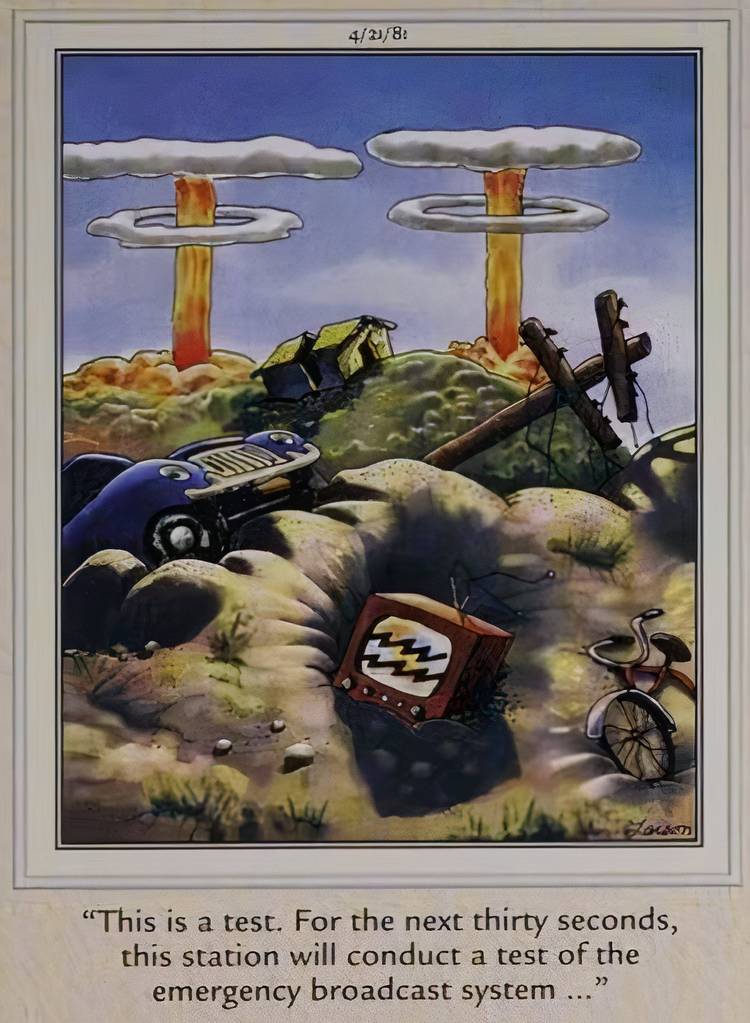 The Far Side depicting the devastation of nuclear war.