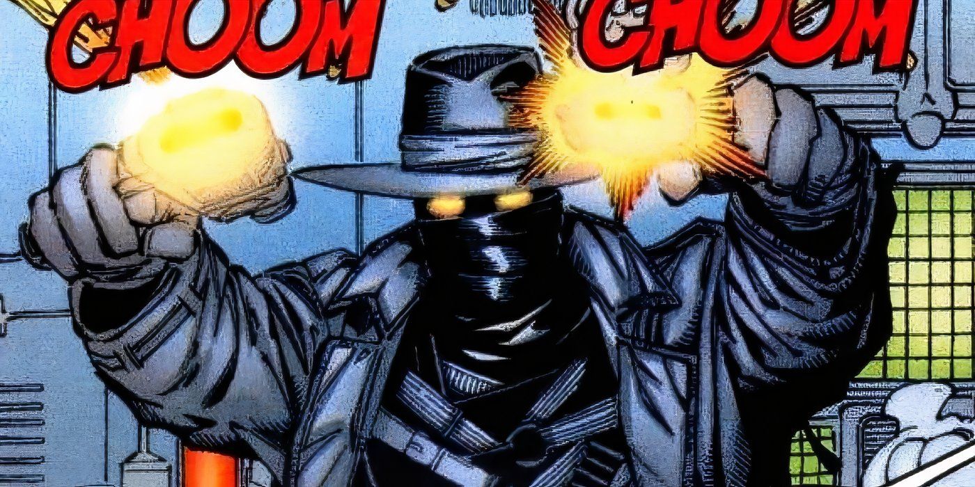 The Shiver Man duel-wielding his magical pistols.