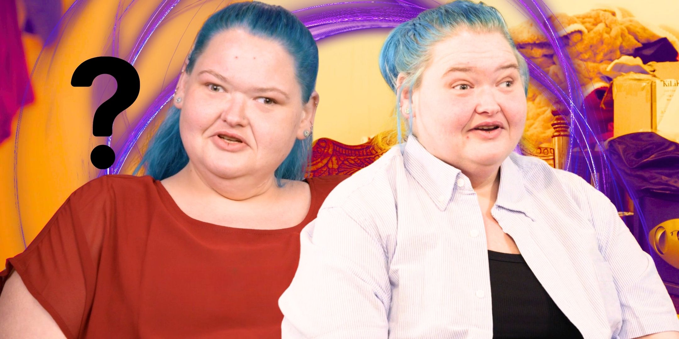 1000-Lb Sisters’ Amy Slaton looks stunned and surprised in a montage image