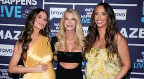 The Valley stars Nia Sanchez Booko and Kristen Doute pose with The Golden Bachelorette's Joan Vassos