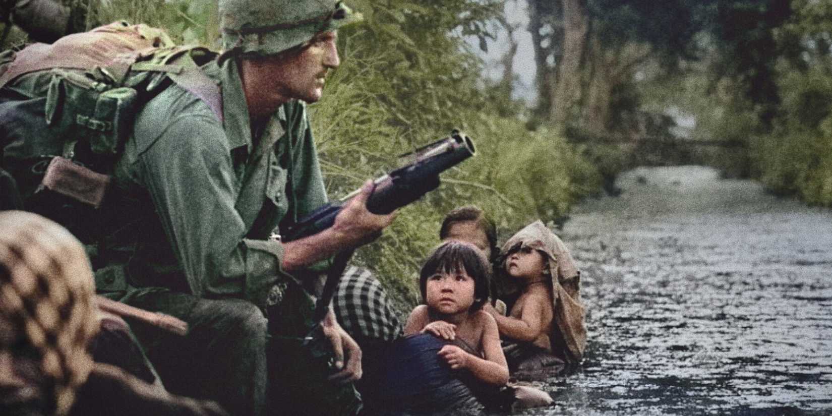 A solider in the water in Turning Point: Vietnam War