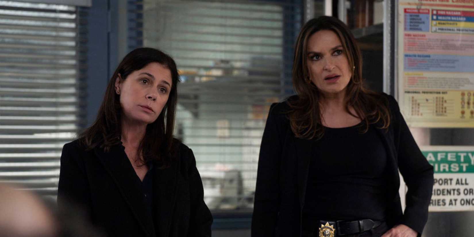 2025 Law & Order & SVU Crossover Benson and Brady standing with hands on hips
