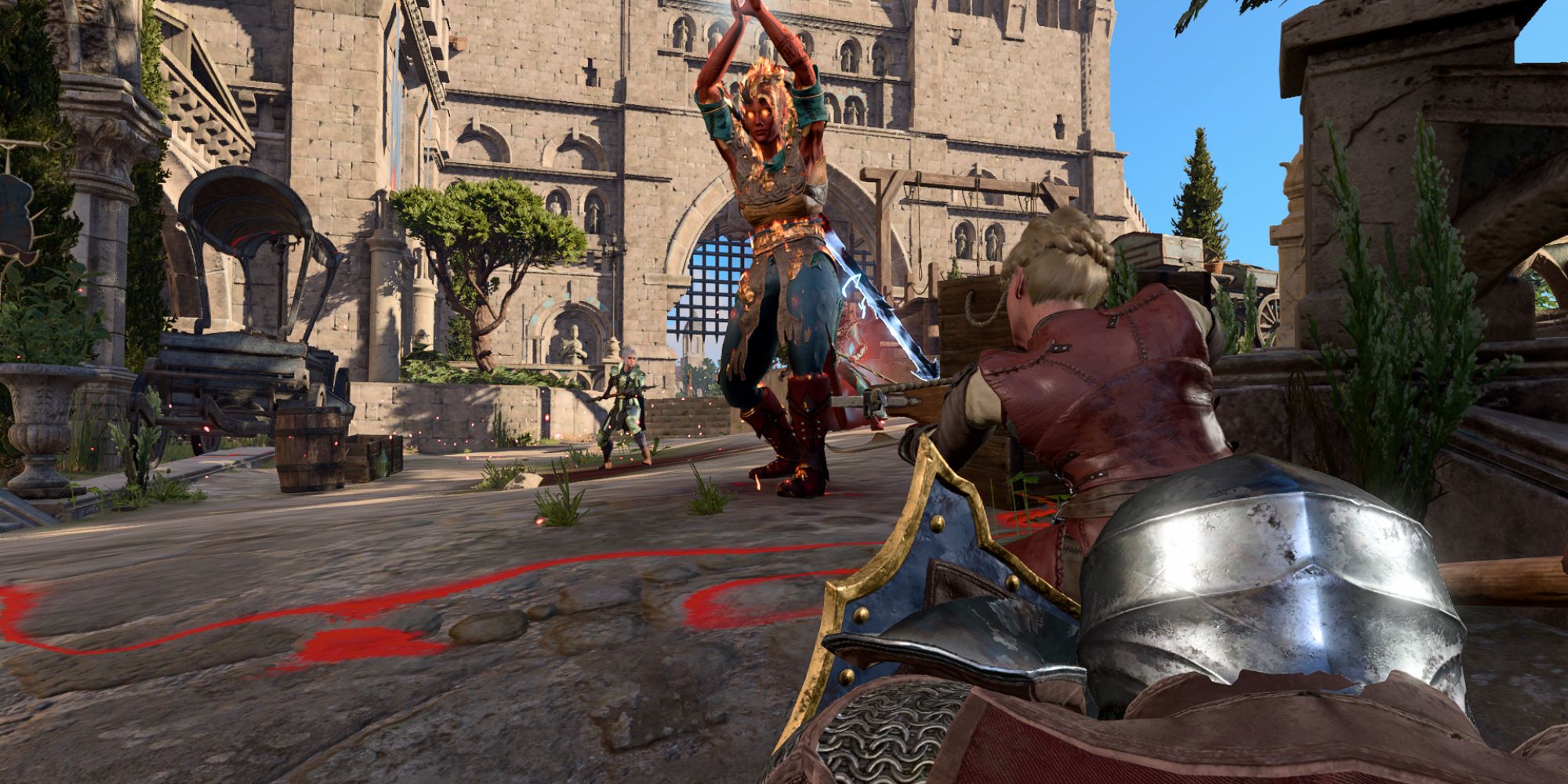 A giant Karlach raging in Baldur's Gate 3