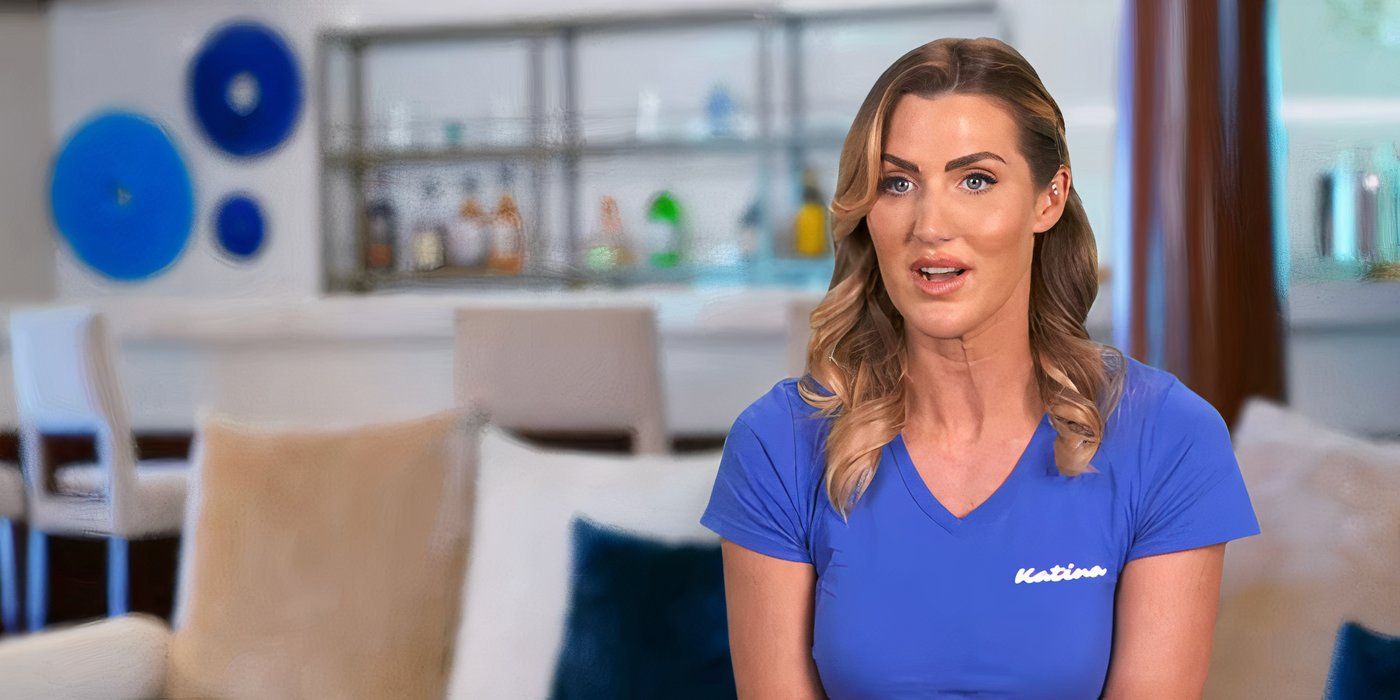 Lara Rigby in a confessional wearing her blue uniform on Below Deck Down Under