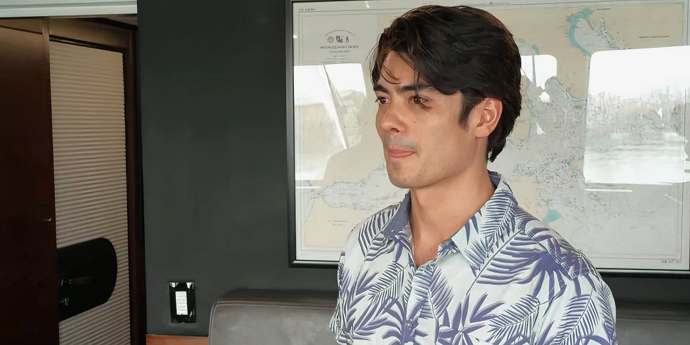 Nicolas Cattelan on Below Deck Down Under looking serious in the captain&rsquo;s quarters