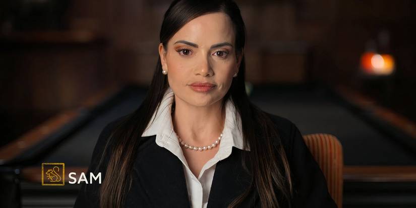 A close up of Sam Sepulveda wearing a white button down top and black jacket on Million Dollar Secret