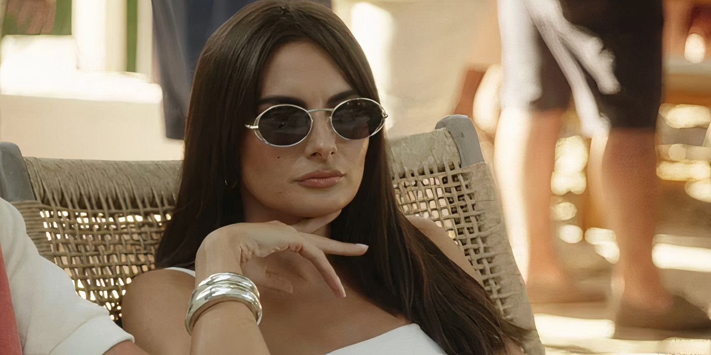Paige DeSorbo on Summer House wearing sunglasses and a large silver bangle