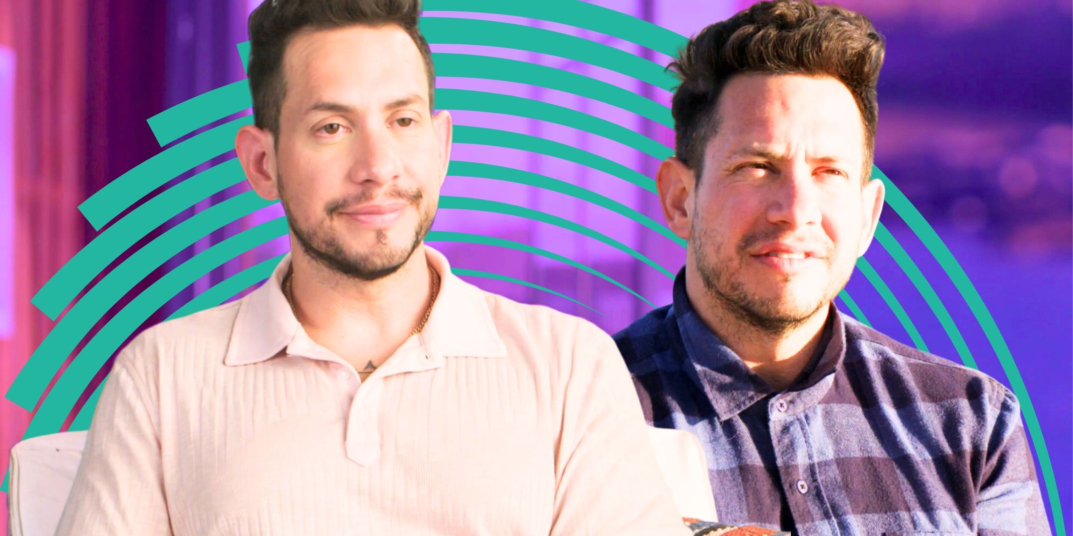 90 Day Fiancé’s Josh Weinstein purses his lips and squints his eyes in a montage image