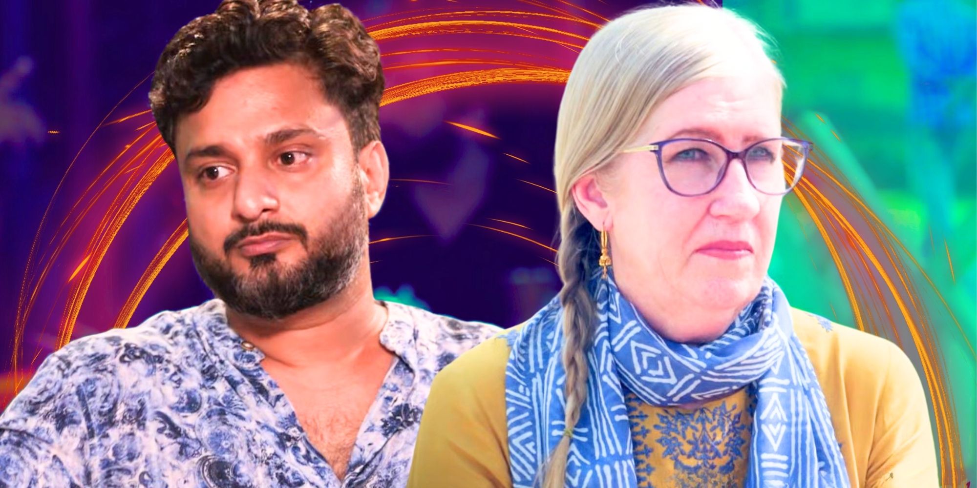 90 Day Fiancé’s Sumit Singh and Jenny Slatten with serious expressions