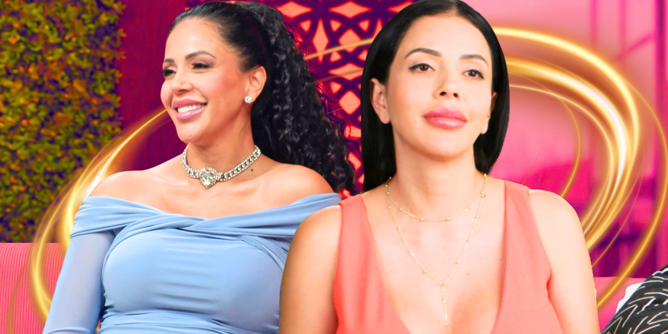 90 Day Fiance Jasmine Pineda in side by side images with different expressions pregnant and not