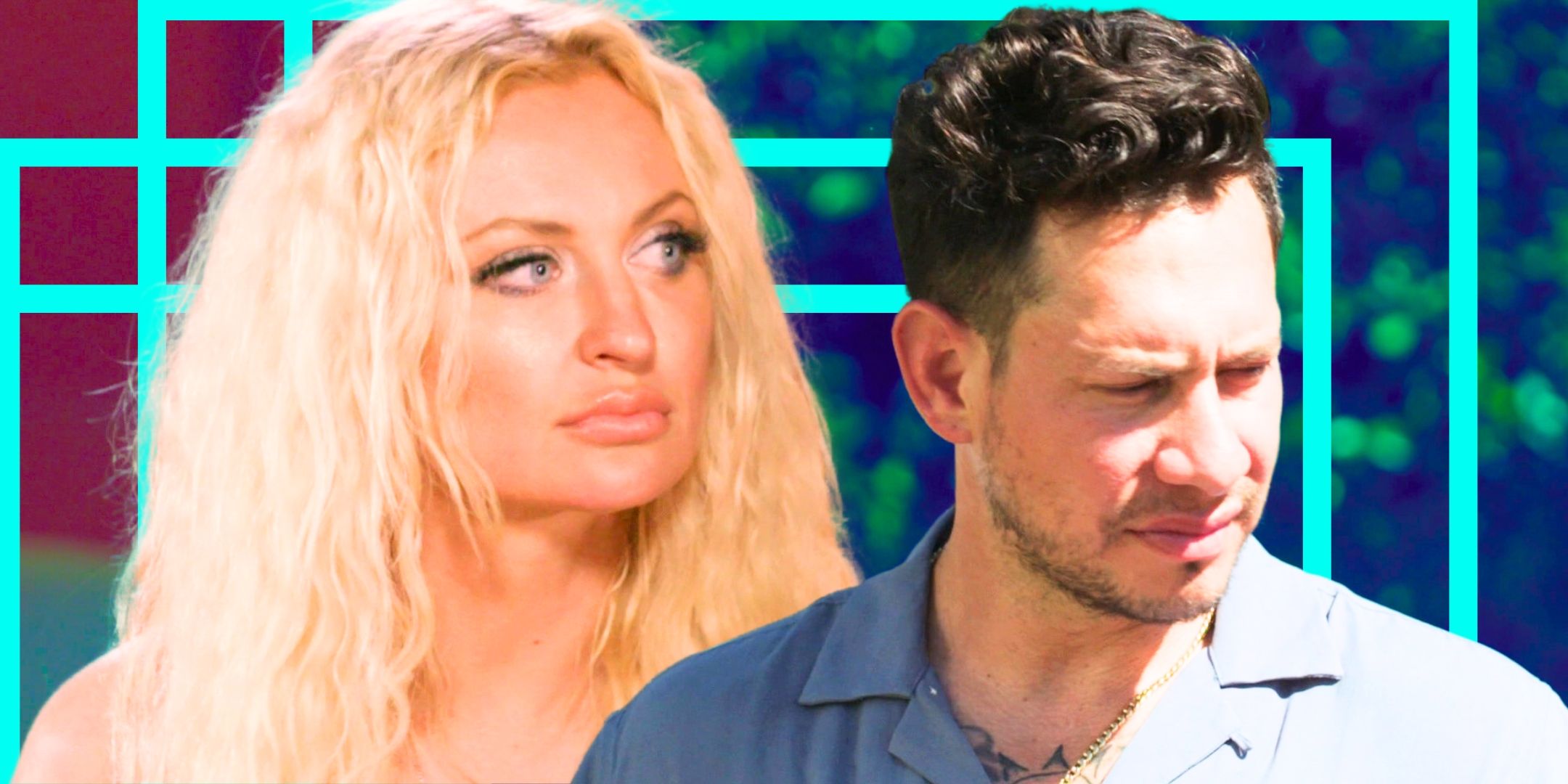 90 Day Fiancé's Natalie Mordovtseva and Josh Weinstein with serious expressions