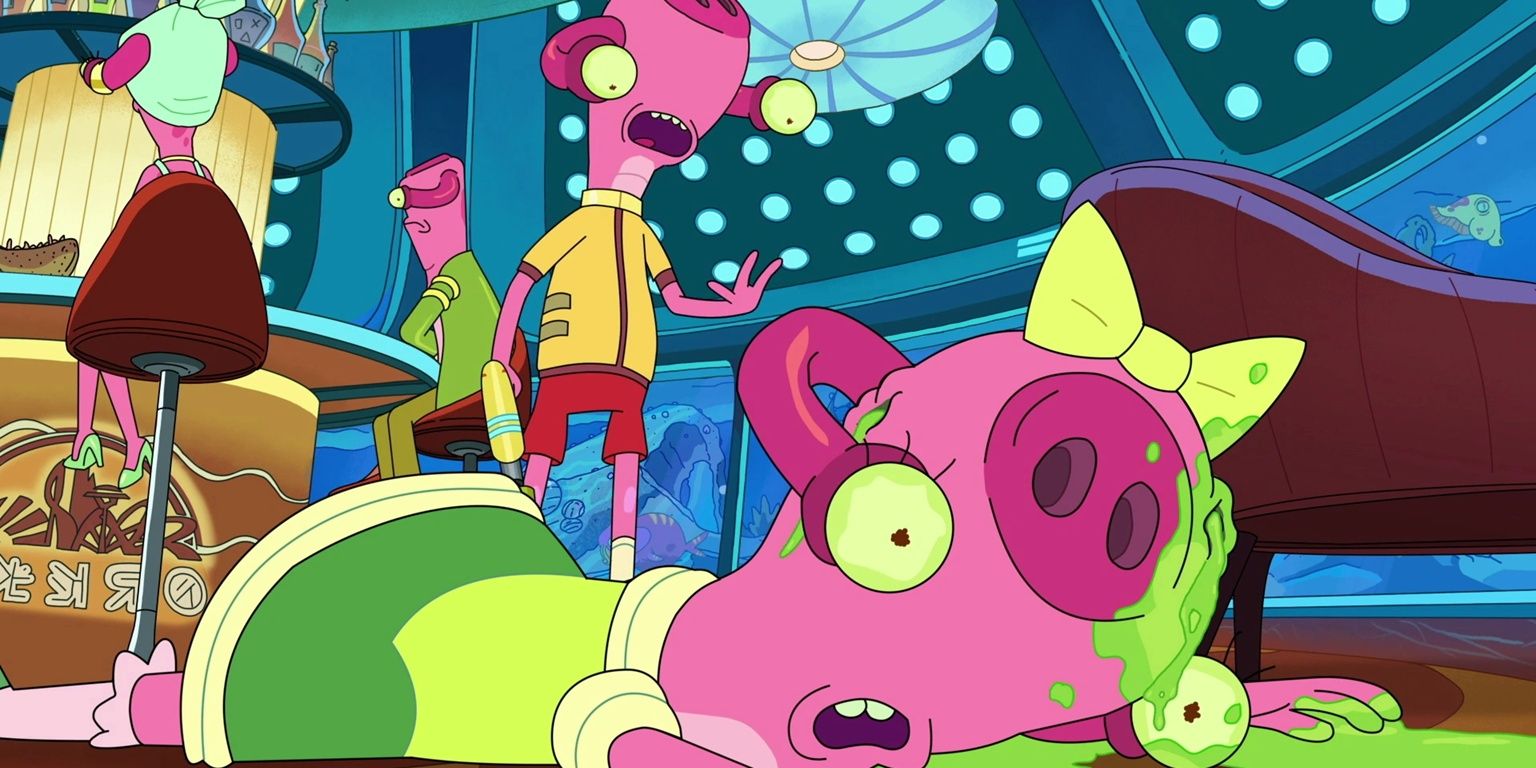 A dead alien in Rick and Morty