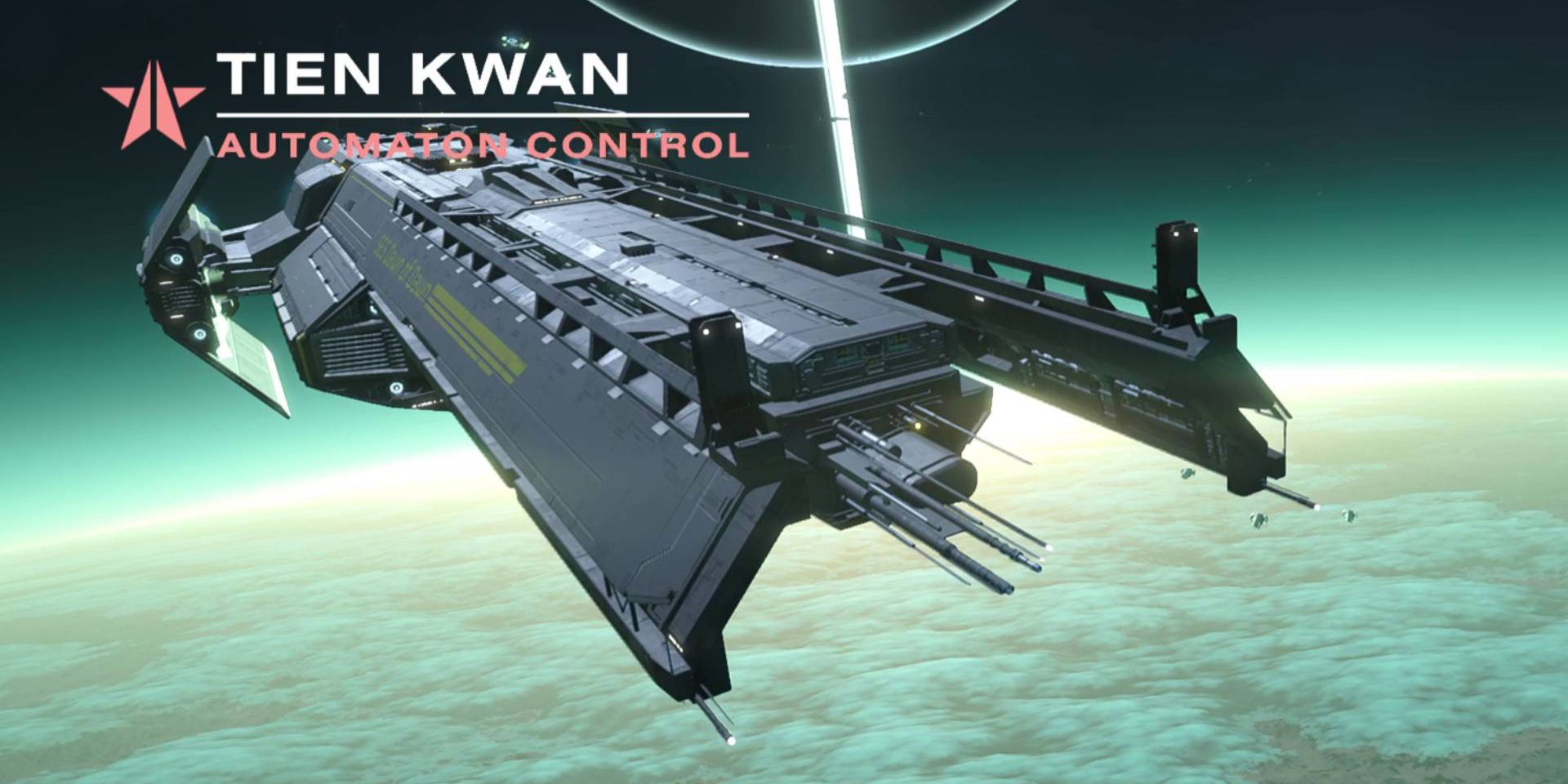 A Super Destroyer orbiting Tien Kwan in Helldivers 2.