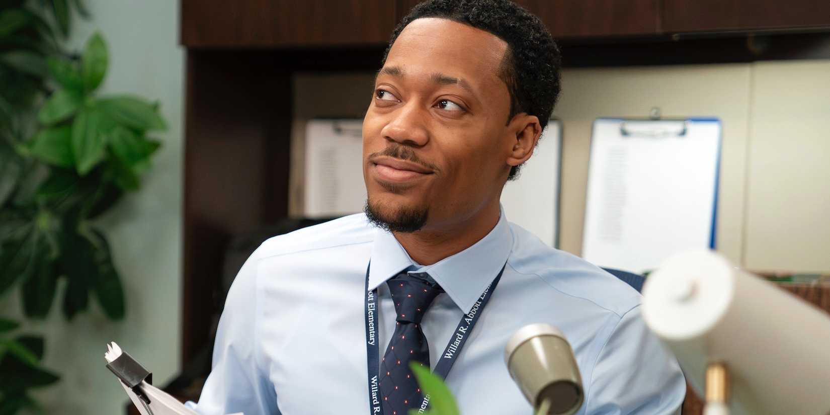Tyler James Williams as interim principal Gregory Eddie in Abbott Elementary Season 4.