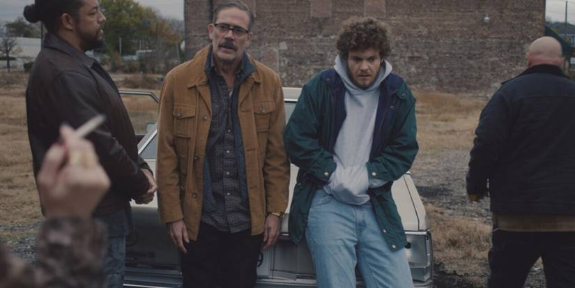 Jack Squaid and Jeffrey Dean Morgan standing together in Neighborhood Watch