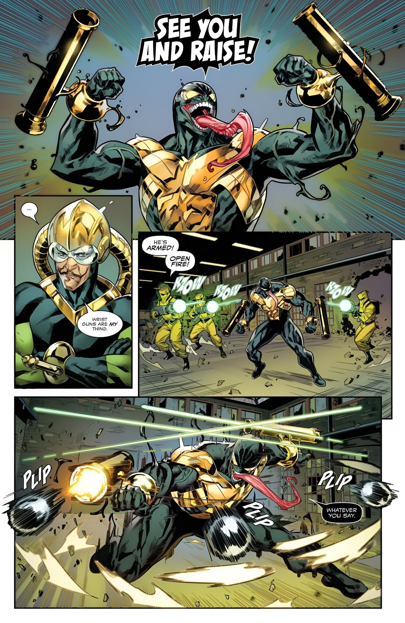 All-New Venom Summons Cannons On His Arms and Shoots Webbing-Balls at Enemies