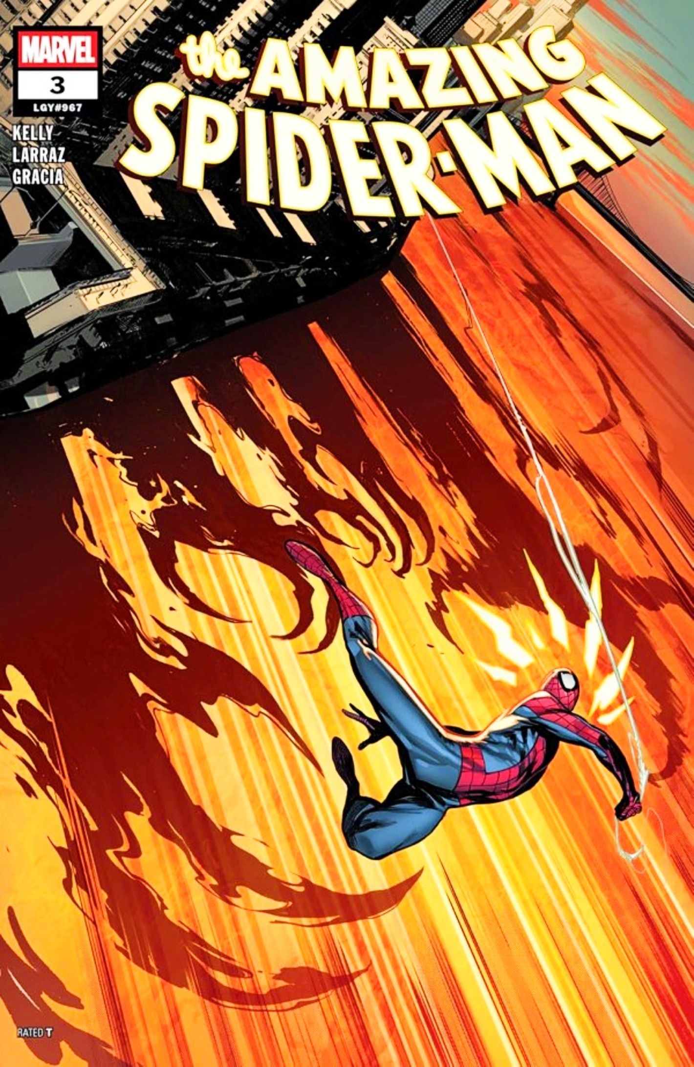Amazing Spider-Man #3 cover, shadowy tendrils reaching out toward Spider-Man