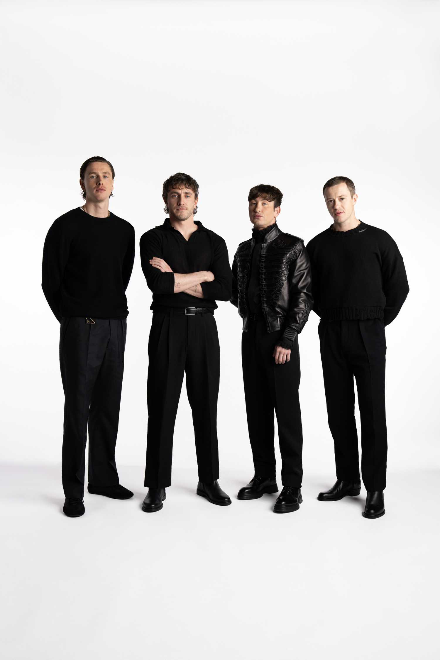 An official photo of the four actors playing The Beatles in Sam Mendes upcoming movies