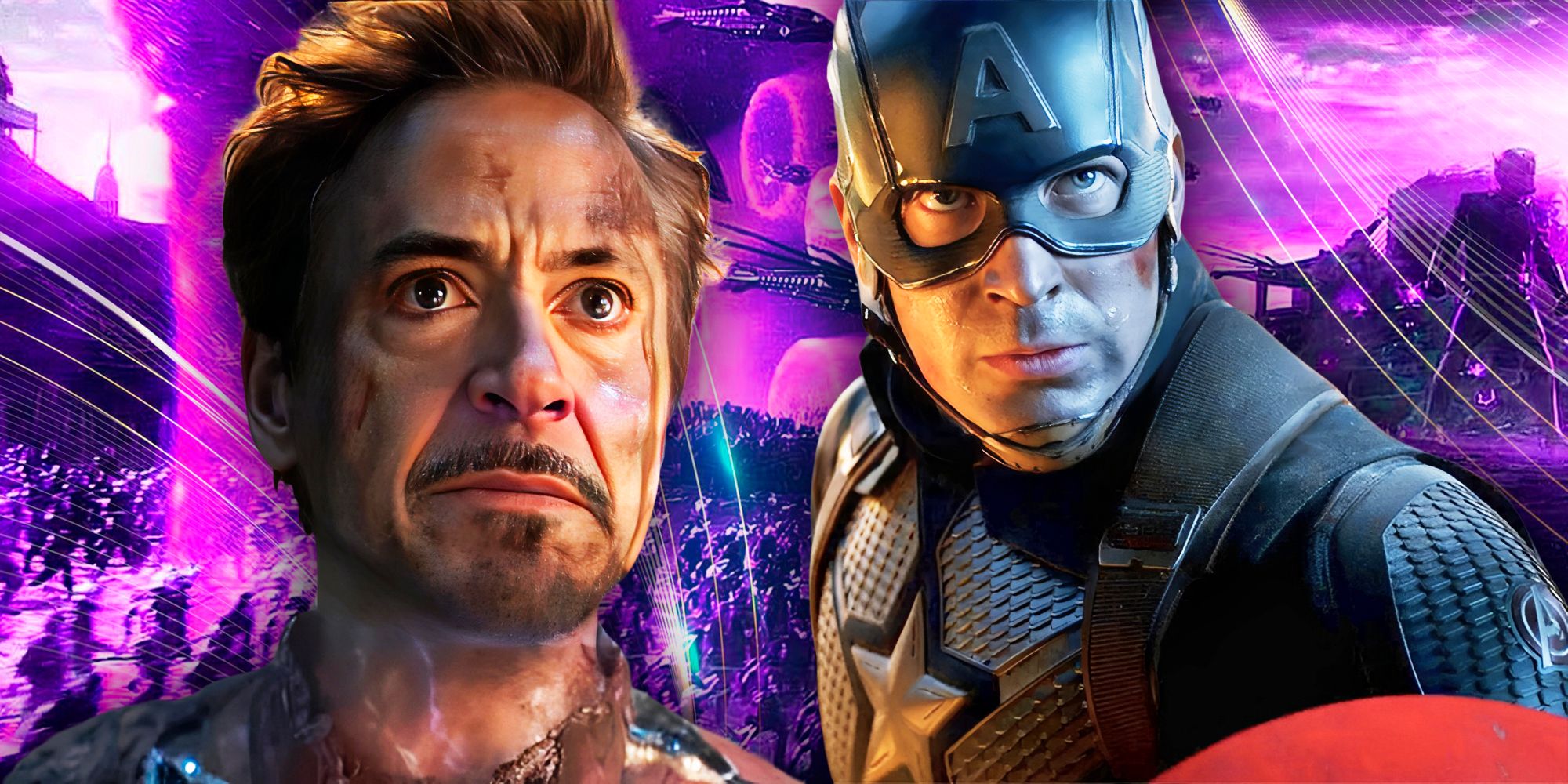 Captain America and Iron Man with Endgame imagery