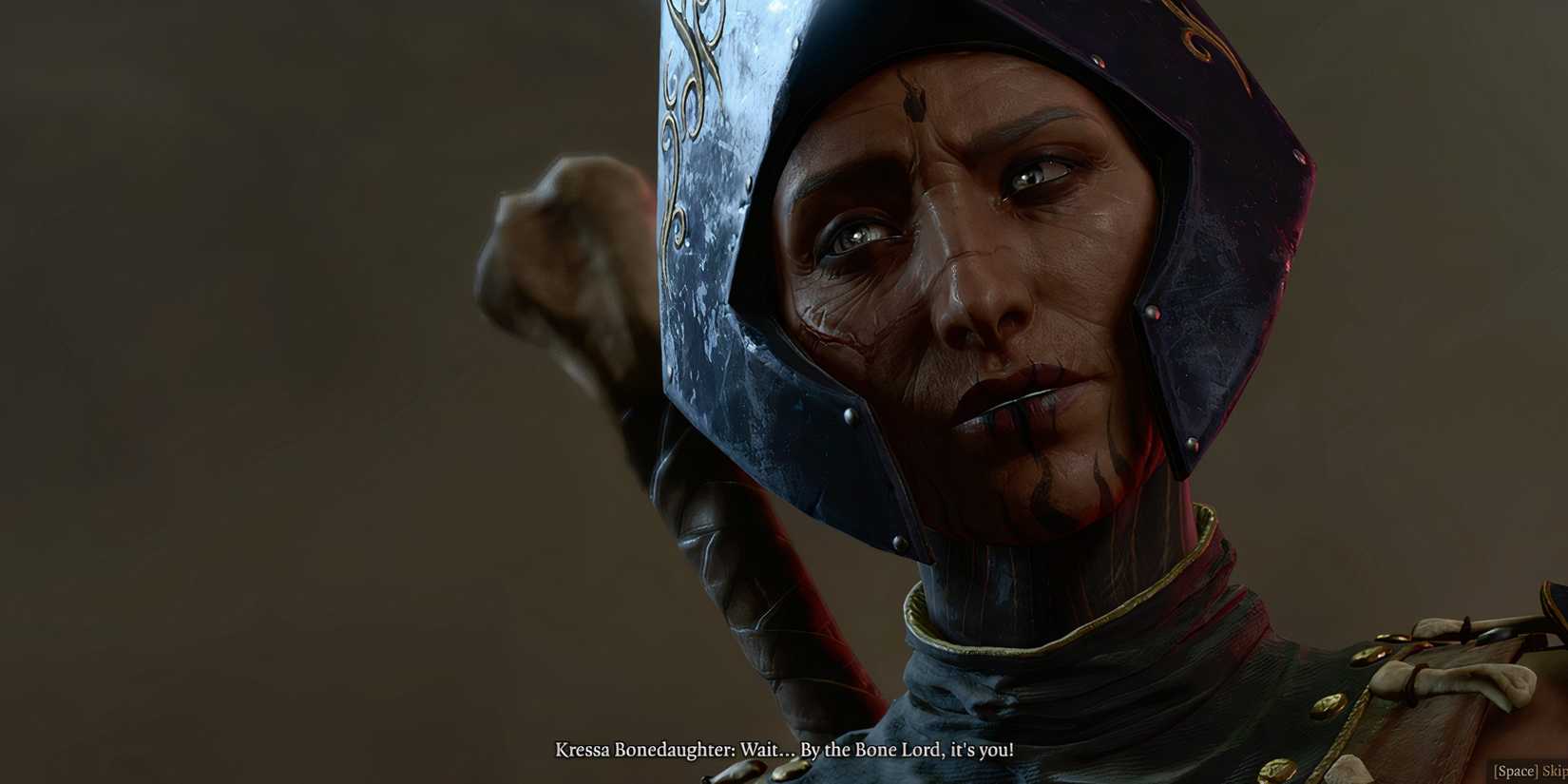 Baldur's Gate 3 Kressa Bonedaughter Recognizing the Dark Urge