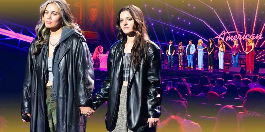 American Idol Season 23 Contestants Kyana Fanene & Yani In The Head-To-Head Round With Other Contestants In The Background