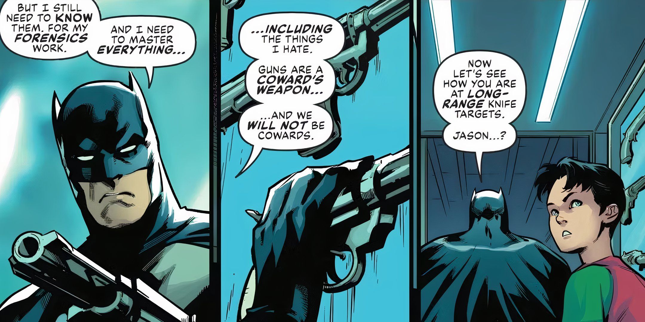Batman Explaining to Jason Why He Doesn&rsquo;t Use Guns DC