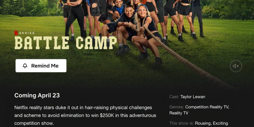 Information about Netflix's upcoming show Battle Camp from the Netflix website
