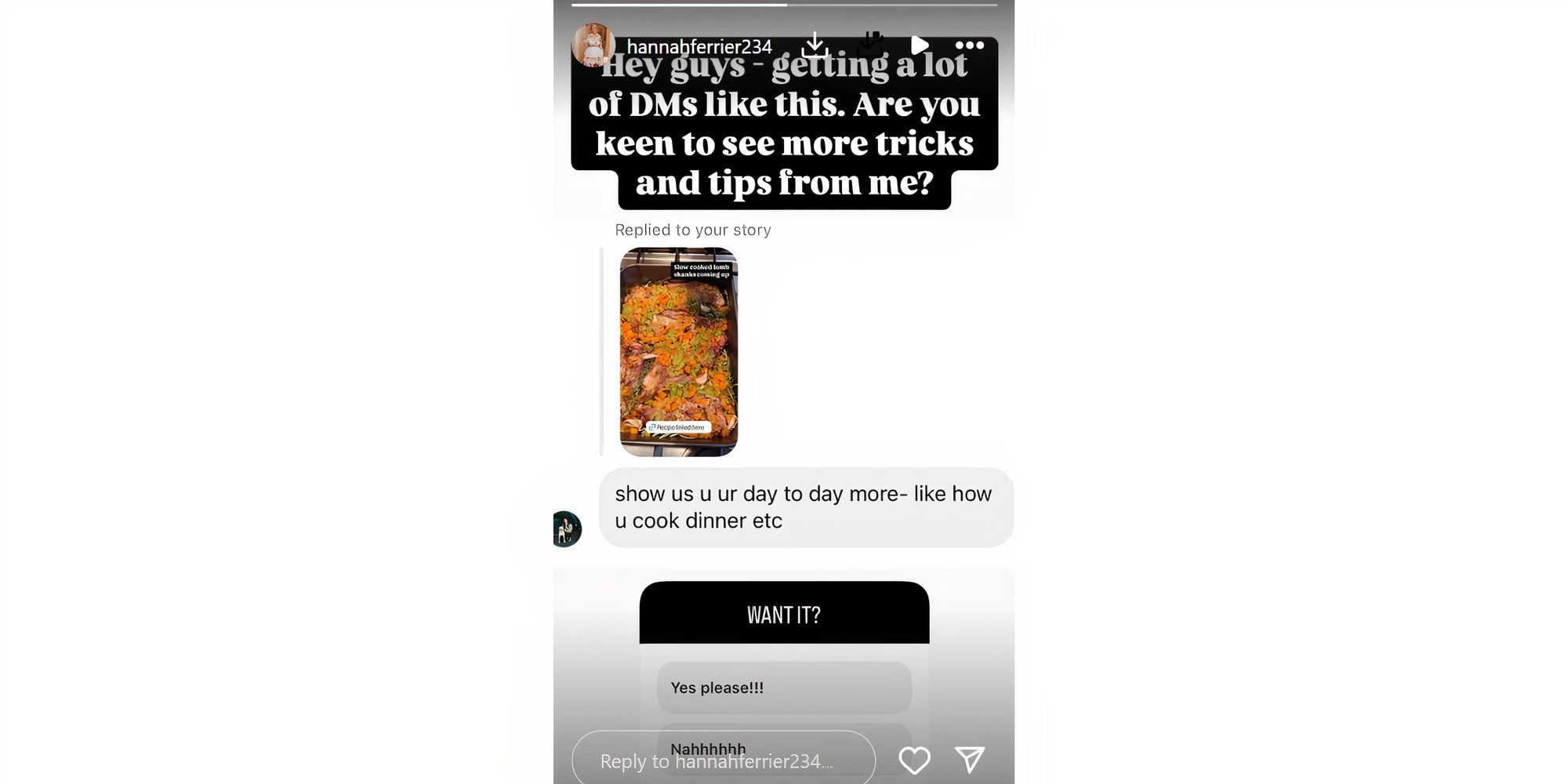 Below Deck Hannah Ferrier's Instagram Story about being a content creator