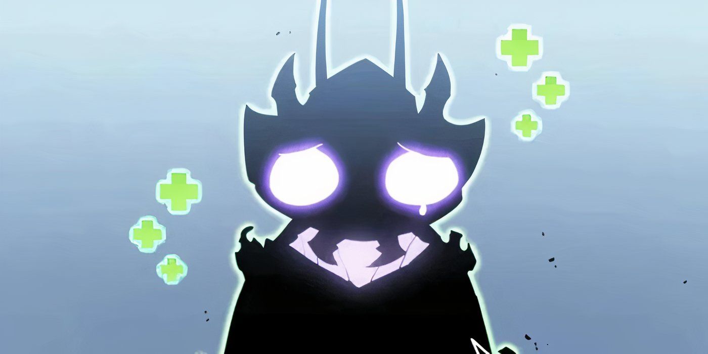 Beru looking sad while being healed in Solo Leveling.