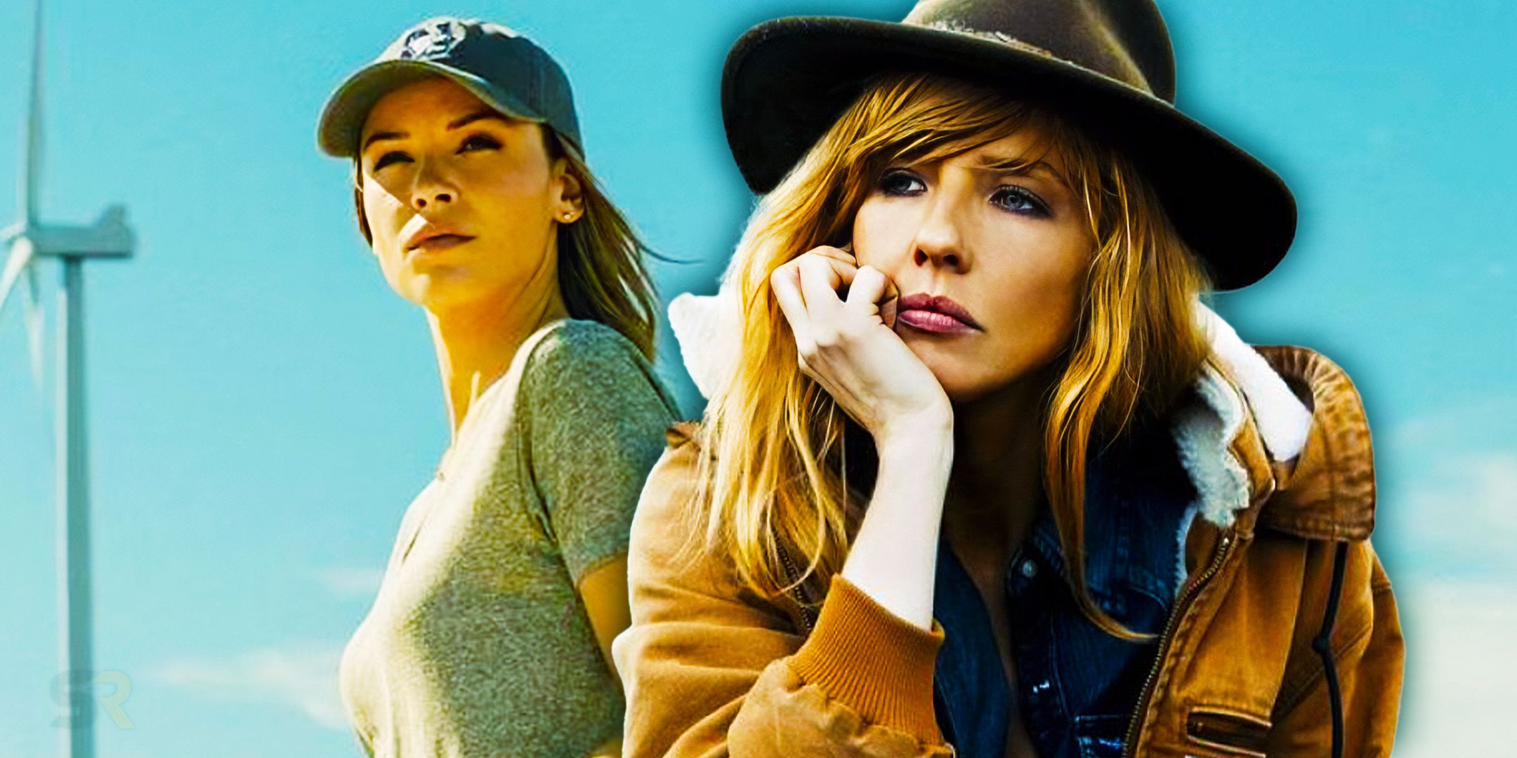 Beth Dutton in Yellowstone and Rebecca Falcone in Landman