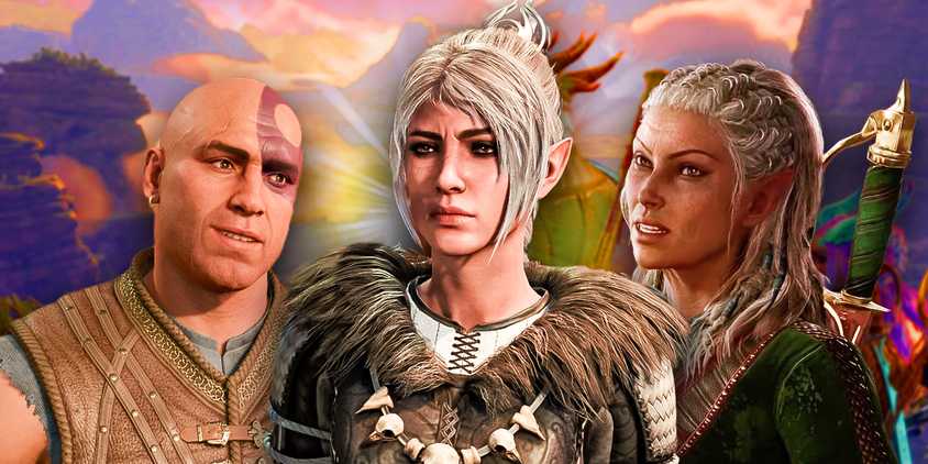 BG3 Shadowheart with white hair, Misnc and Jaheira