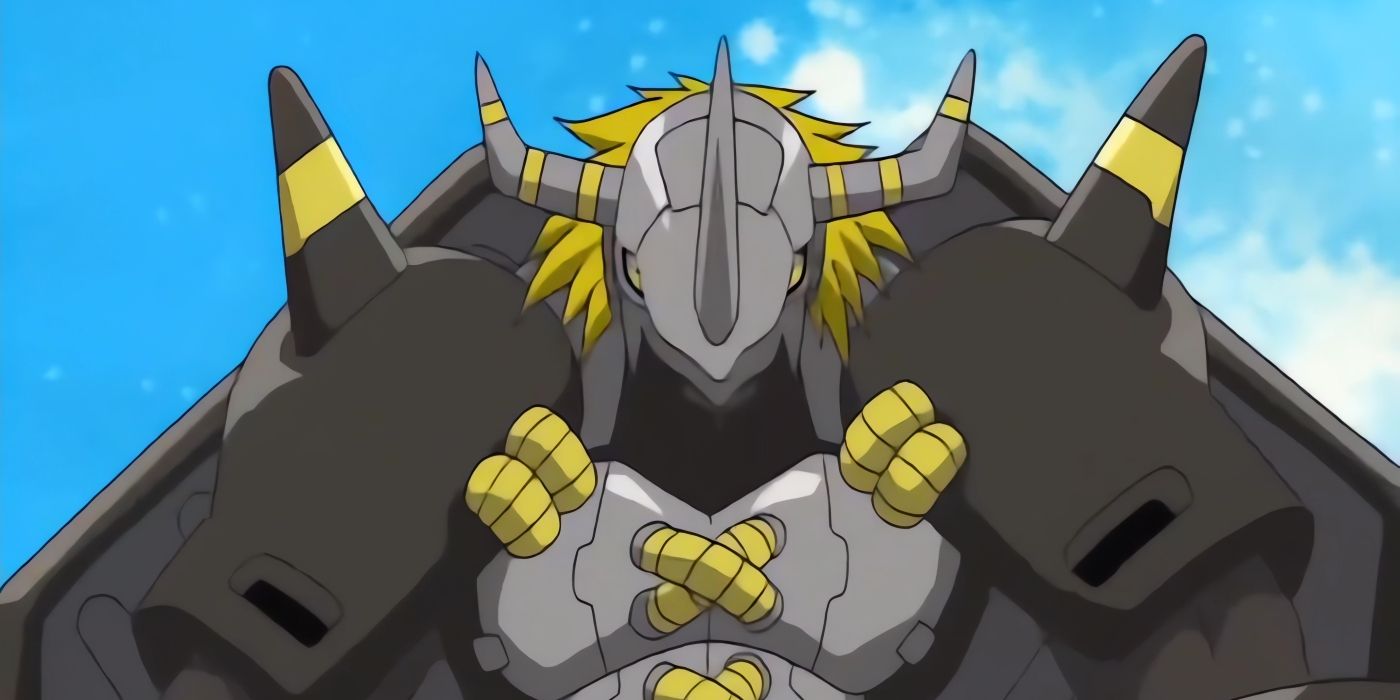 BlackWarGreymon makes his first appearance in the Digimon Adventure 02 anime.