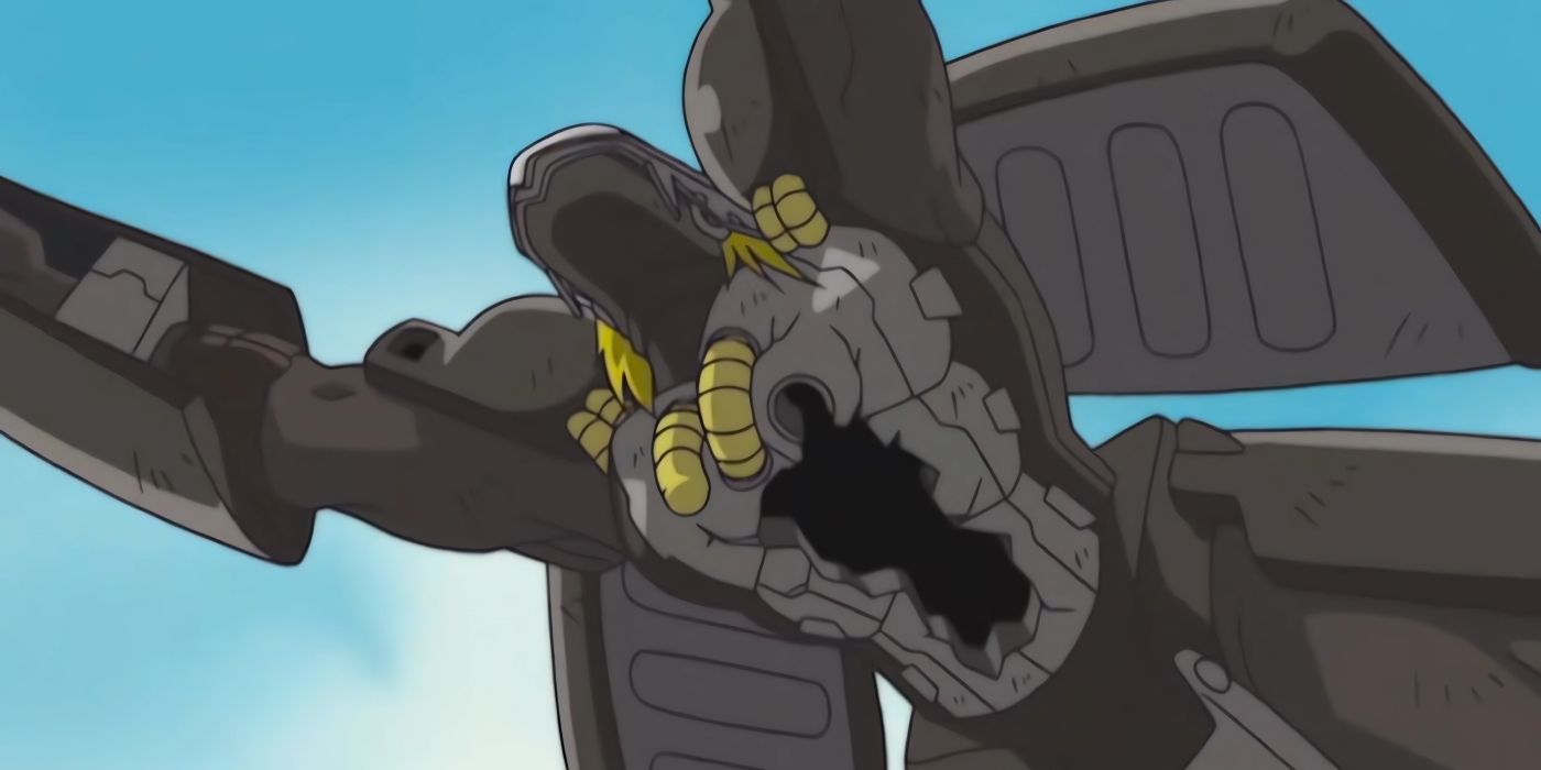 BlackWarGreymon sacrifices himself to protect the children and Earth.