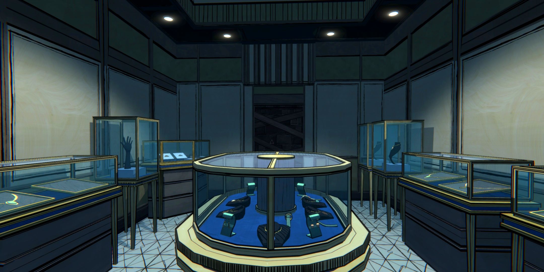 The Showroom floor in Blue Prince.