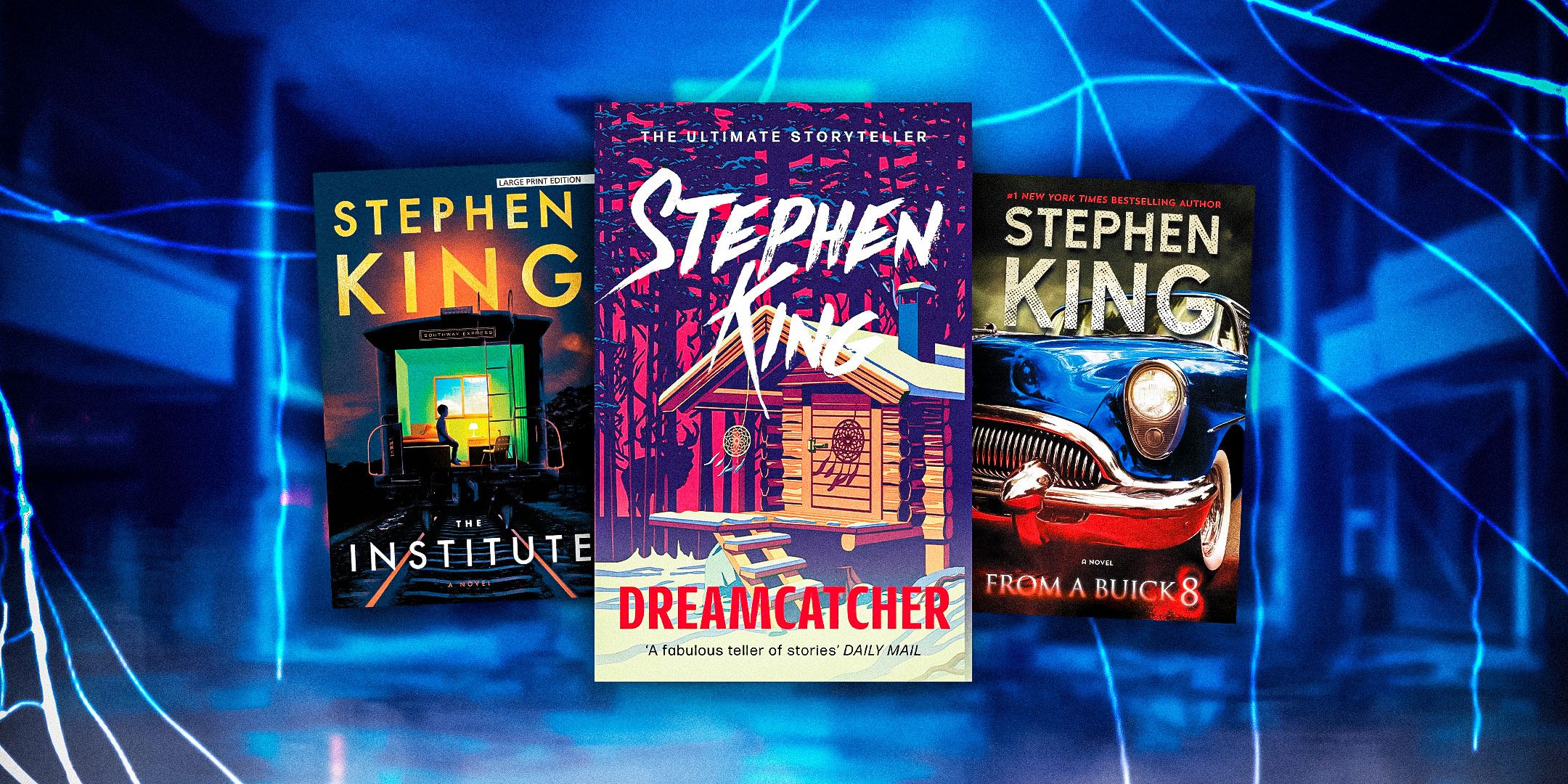 Book Cover Imagery of From A Buick 8, Dreamcatcher and The Institute