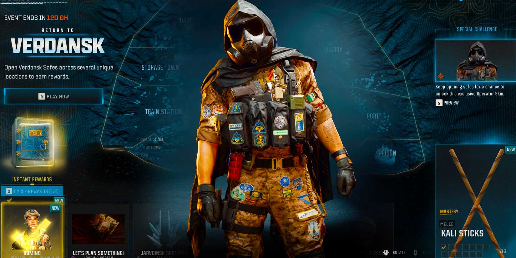 The Return To Verdansk Warzone Event With The Caine Operator Skin Over The top