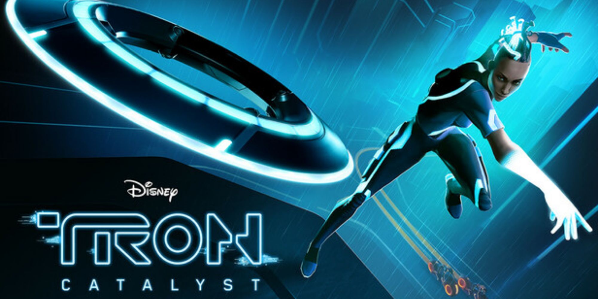 Exo throwing an Identity Disc in promo art for TRON: Catalyst