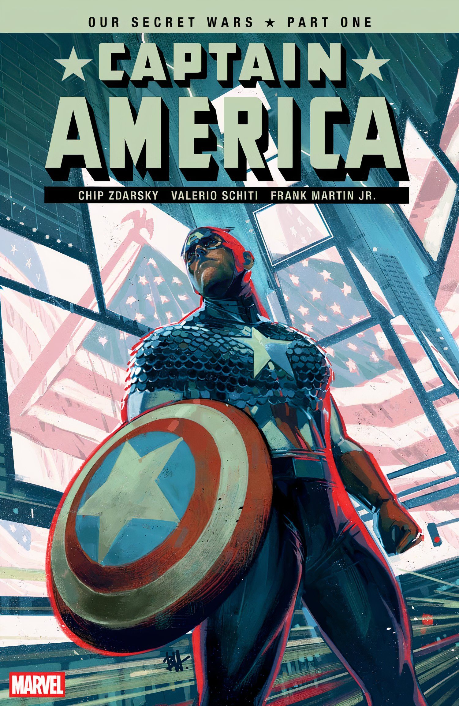 Captain America 1 Cover Cap Standing with Shield Marvel