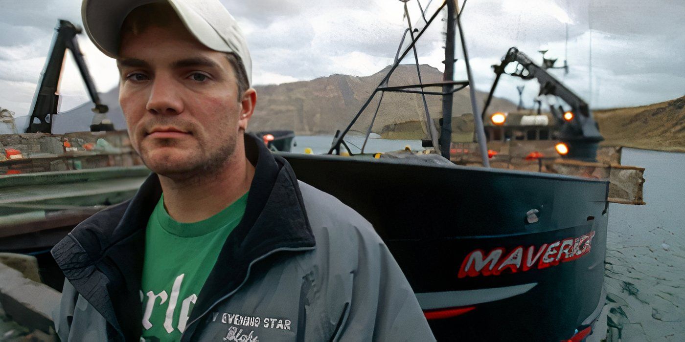 Captain Blake Painter posing by his vessel on Deadliest Catch