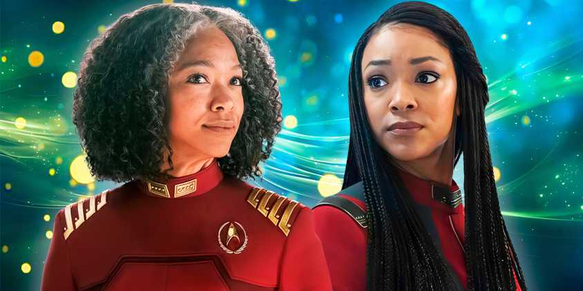 Captain Michael Burnham and Admiral Michael Burnham in Star Trek Discovery's finale