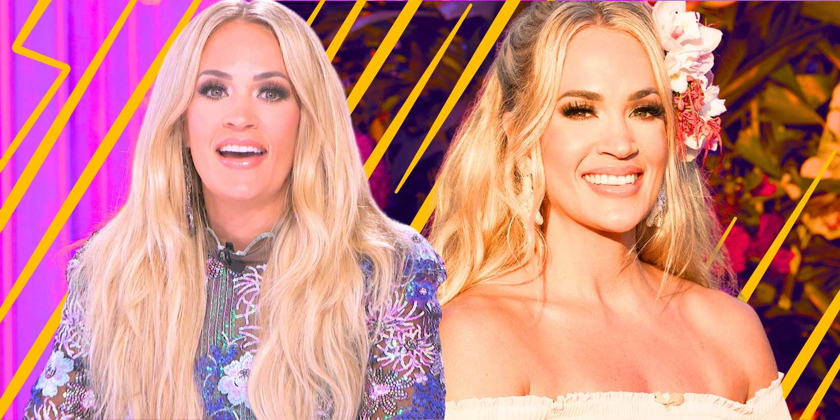 American Idol's Carrie Underwood smiles in a montage image.
