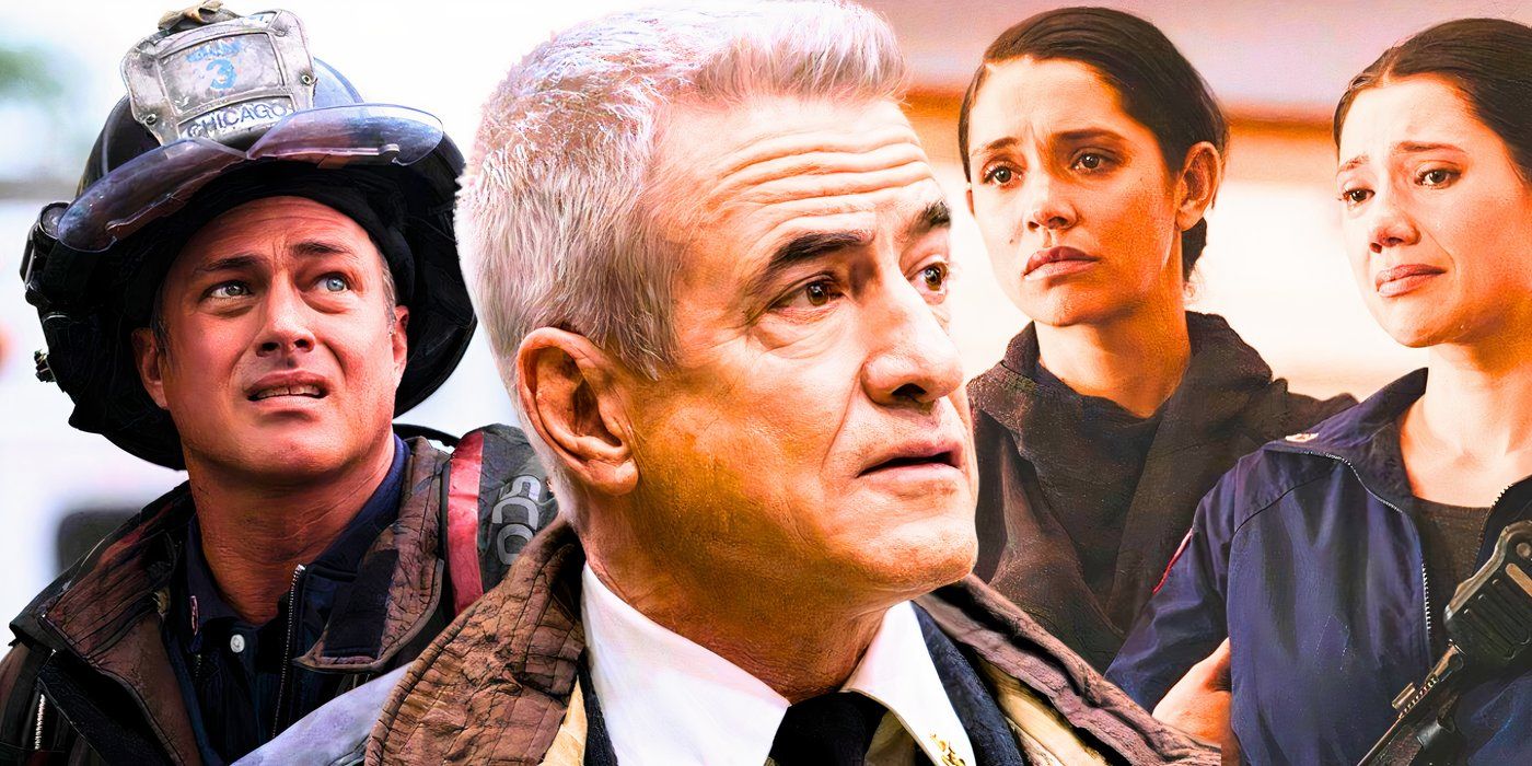 A custom collage image of three stills from Chicago Fire season 13 - created by Tom Russell