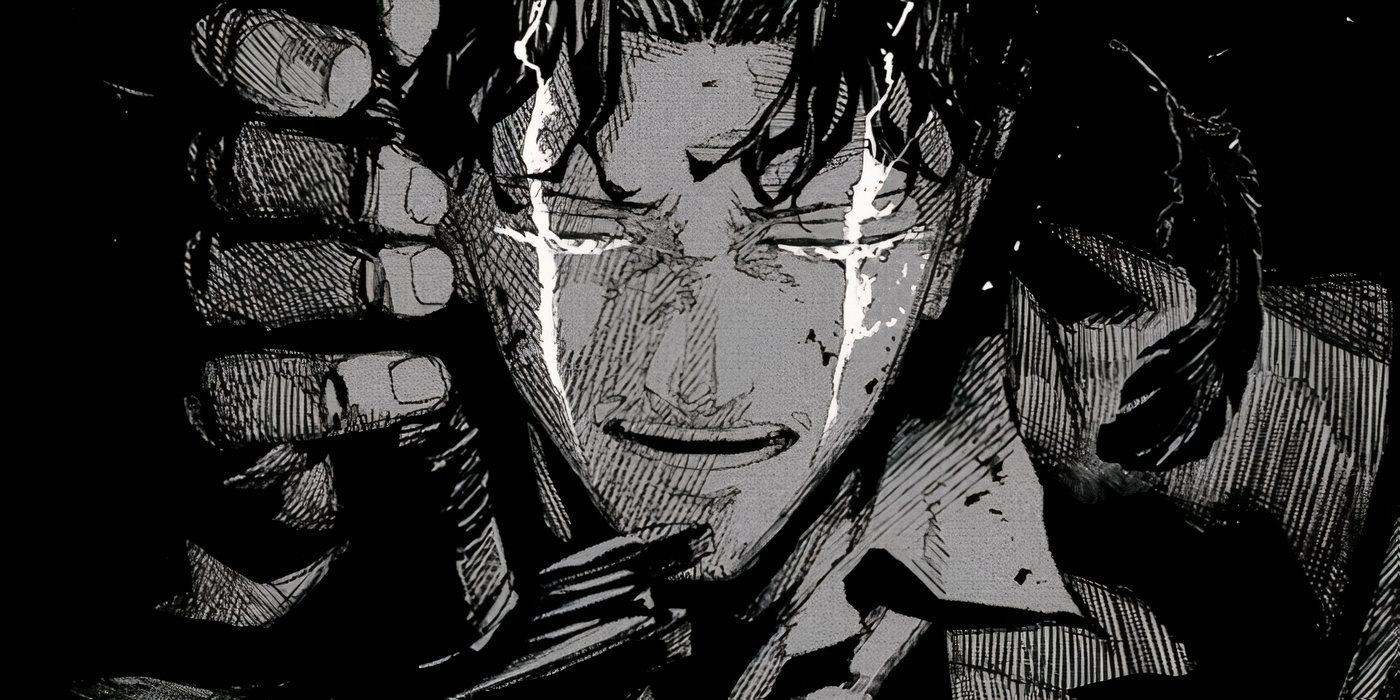 Close-up of Chihiro with sword in hand in Kagurabachi chapter #77.
