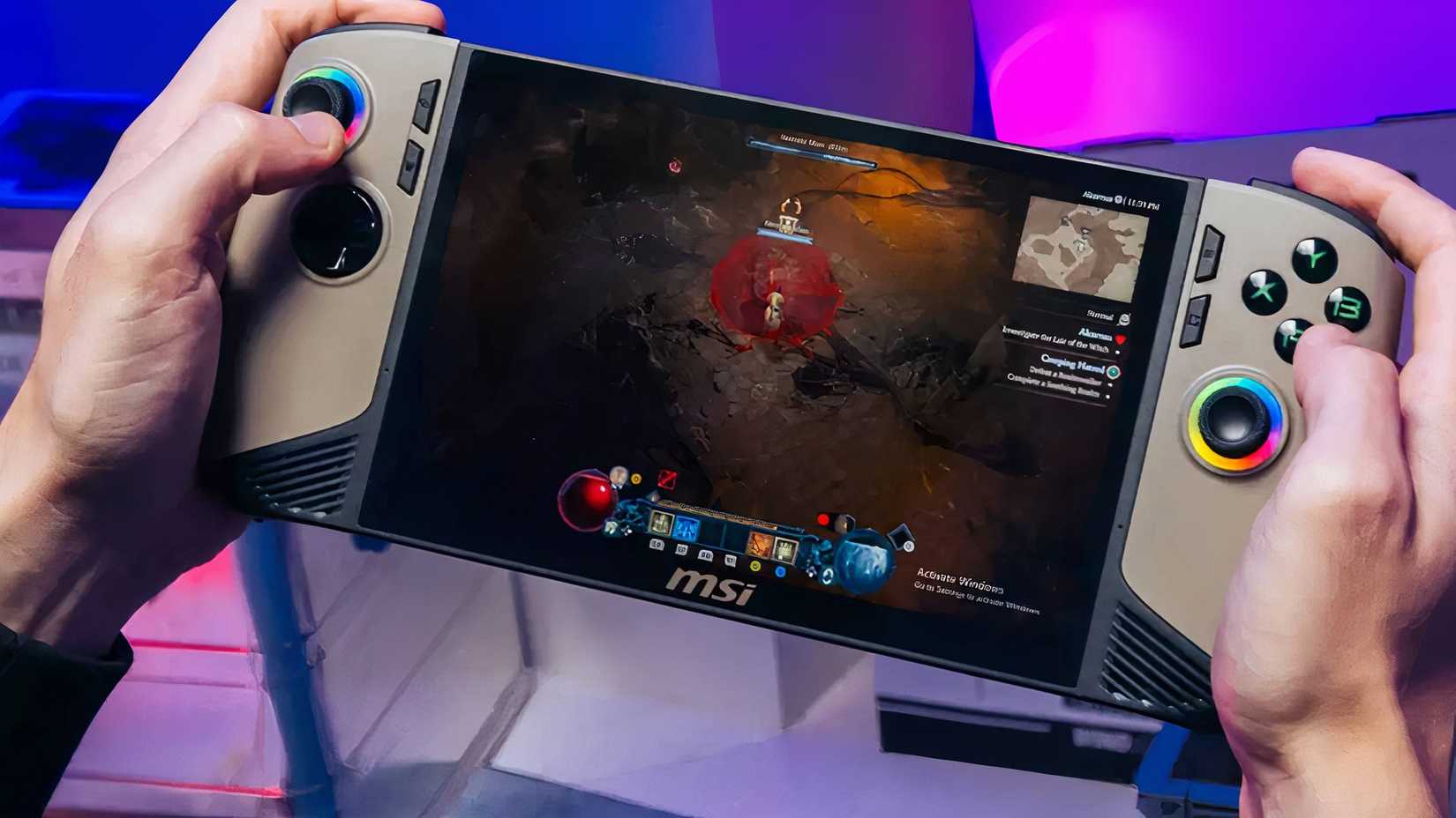 MSI Claw 8 AI+ being played