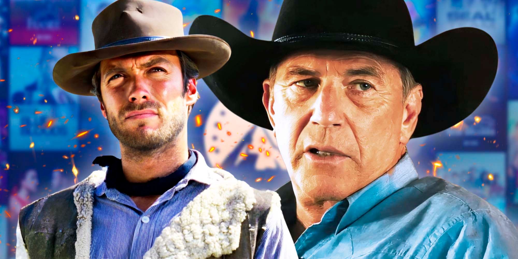 Clint Eastwood in The Man with No Name and Kevin Costner in Yellowstone