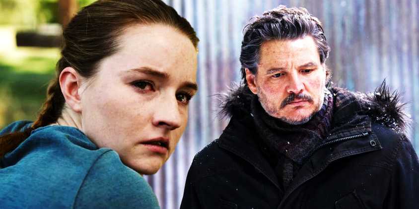 Collage of Abby and Joel in The Last of Us season 2