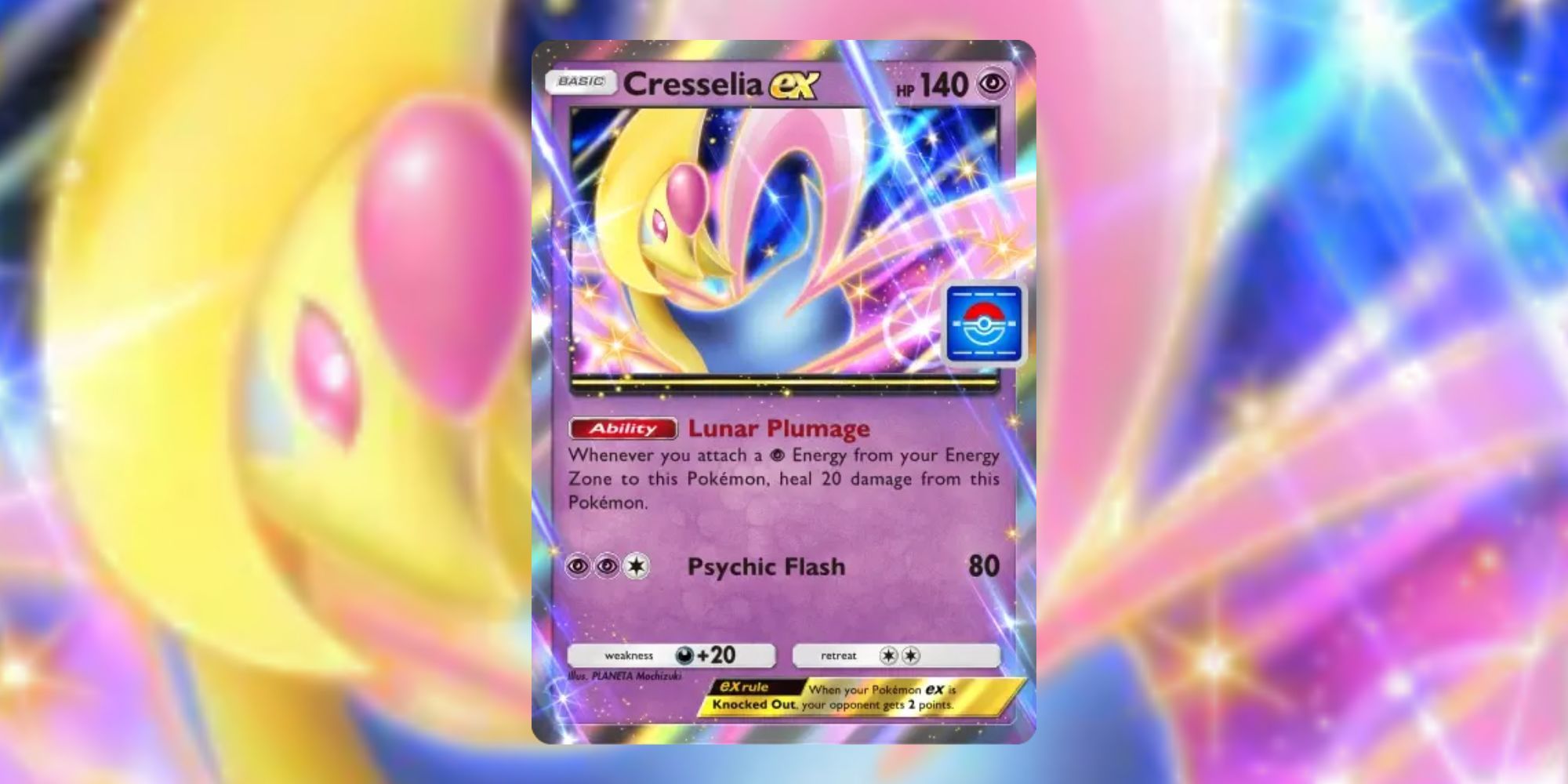 Cresselia ex promo card from Pokemon TCG Pocket